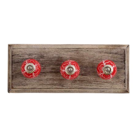 Gloriosa Ceramic Wooden Hooks